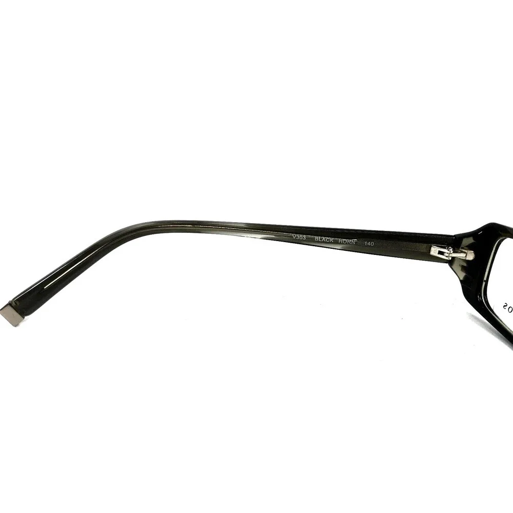 John Varvatos Eyeglasses Frames V303 BLACK HORN Rectangle Full Rim 52-16-140